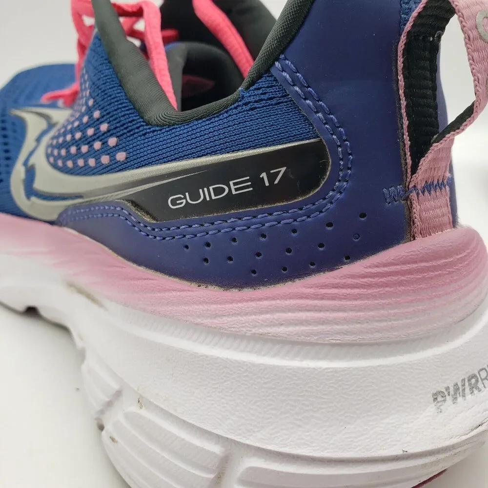 SAUCONY Guide 17 Womens Size 9 XW Extra Wide Running Training Shoes Navy Orchid
